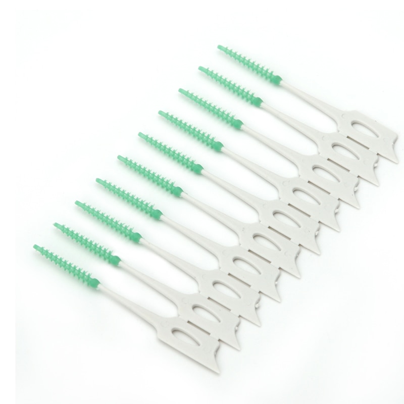 Soft Clean Between Interdental Floss Brushes Random Color Oral Care Tool 40 PCS/Pack Elastic Massage Gums Toothpick Pro