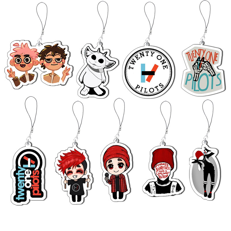 Twenty One Pilots Keychain Mobile Phone Chain Acrylic Twenty One Pilots Key Ring Pendant Accessories Jewelry Fans ﻿