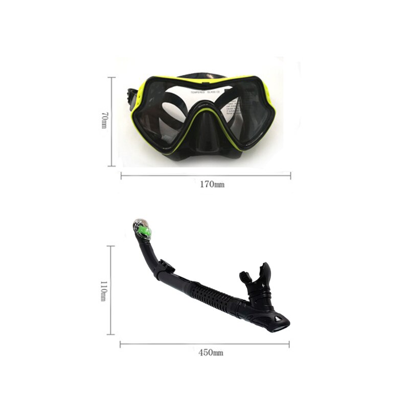 Snorkelen Set Anti-Fog Duikbril Snorkel Met Siliconen Mond Stuk Scuba Voor Volwassenen Zwemmen Duiken