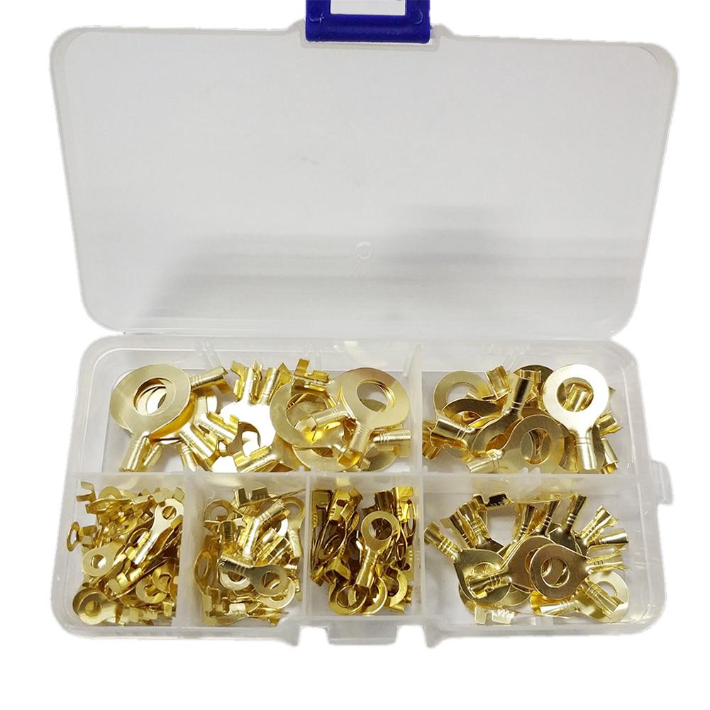 150PCS Car AccessoriesDJ431 Round Terminal Block Cold-Pressed Connector O-Type Tab Wiring Nose Copper Nose Combination Set: Default Title