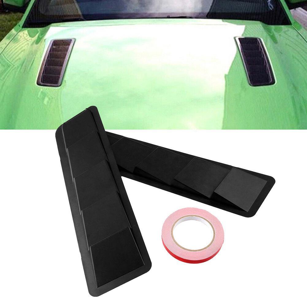 1 Pair Universal Carbon Fiber Style Hood Vents Automobile Decorative Accessories Hood Refitting Vent Automobile Engine Cove T6V8