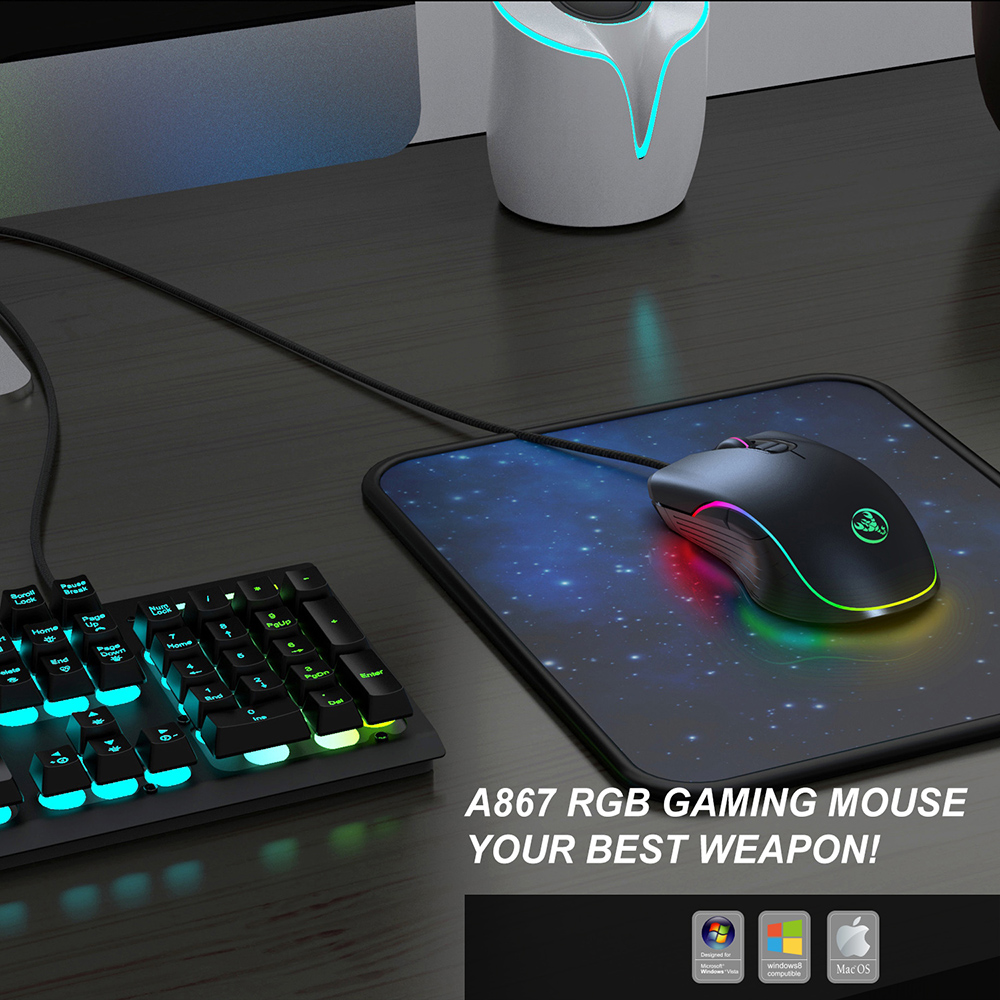 High-End Gaming Muis Bedrade Muis Ergonomische 7 Knoppen Programmeerbare Rgb Verlicht Gamer Mause Voor Laptop Computer Gamer