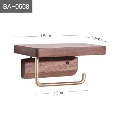 Messing Papier Rolhouder Toiletpapier Handdoek Houder Wc Massief Houten Retro Pastorale Stijl Toiletpapier Rack Papieren Handdoek Opslag: BA-0508