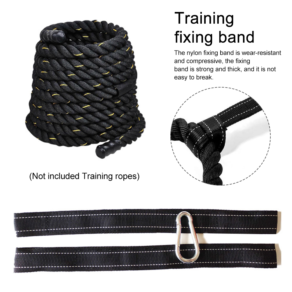 With Carabiner Fast Setup Battle Rope Anchor Strap Kit Training Home Stop Damage Accessories Reinforced Nylon Protective Gym