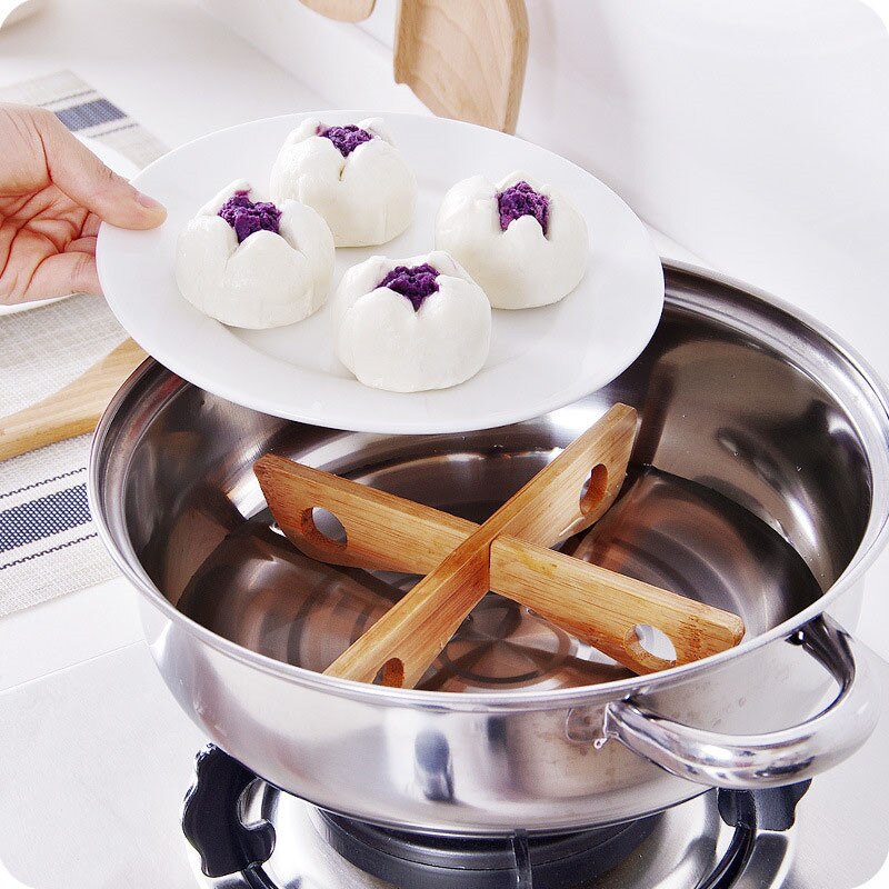 1 Set 20*4Cm Bamboe Afneembare Rack Lade Mat Keuken Pan Pot Pad Anti Stomen placemat Cooling Schotel Holder Gadget