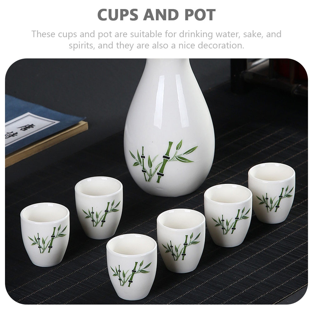 1 Set of Sake Cup and Pot Serving Cup Storage Pot