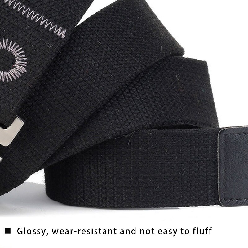 Mænds bælte fortykket lærredbælte dobbelt spænde holdbart cowboybuksebælte til udendørs sport  a66