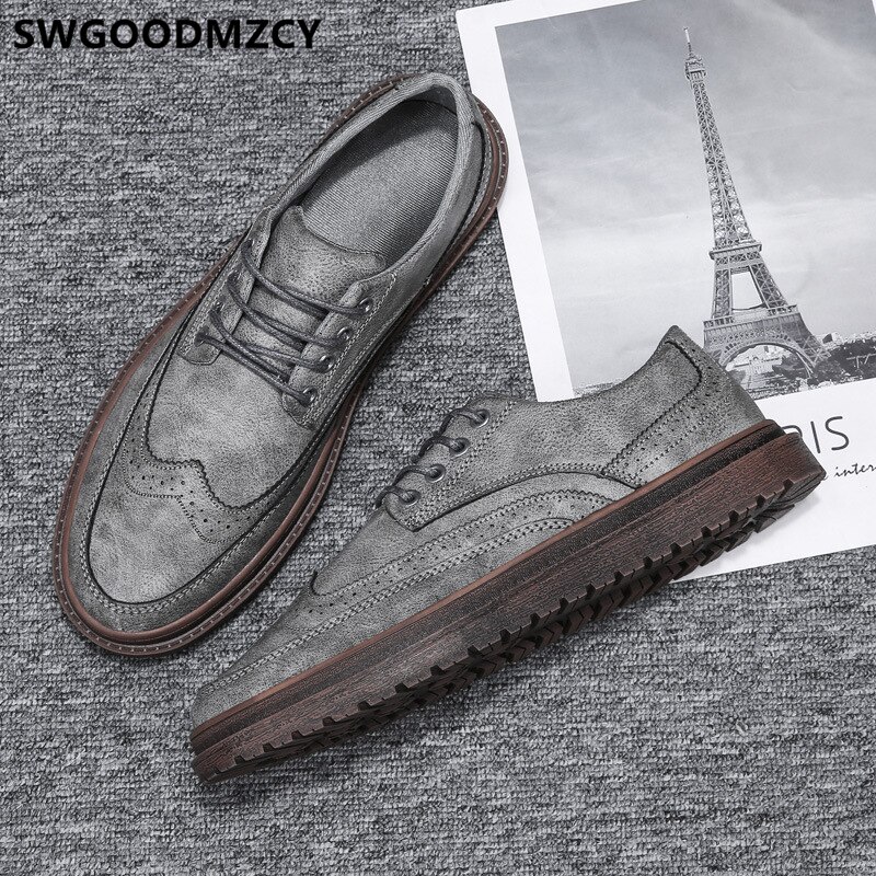 Brogues Zwart Oxford Schoenen Voor Mannen Lederen Schoenen Mannen Casual Schoenen Mannen Mode Sapato Masculino Sociale Scarpe Uomo Zapato Hombre