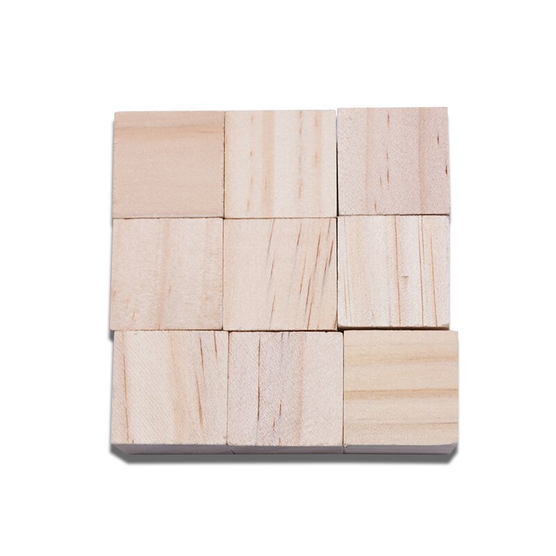 Wooden Square Blocks Unfinished Wood Solid Wood Cube Mini Cubes DIY Woodwork Craft Embellishment for Wedding Christmas Party