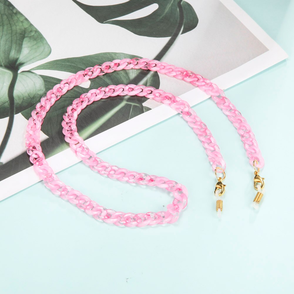 Skyrim – chaîne acrylique pour lunettes de soleil, porte-cordon, sangle de cou, pour femmes et hommes: Pink - gold