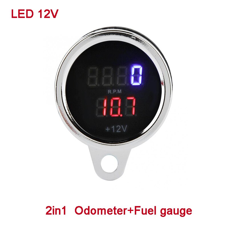 Motorrad Messgerät Geschwindigkeit Tachometer Auto Meter Auto Tachometer LED 12v Messer Universal- Motorrad Hintergrundbeleuchtung Umdrehung Zähler 0-13000 RPM Motorradanzeige Drehzahlmesser 12V Sporn Motormeter Meilenanzeige Auto: LED