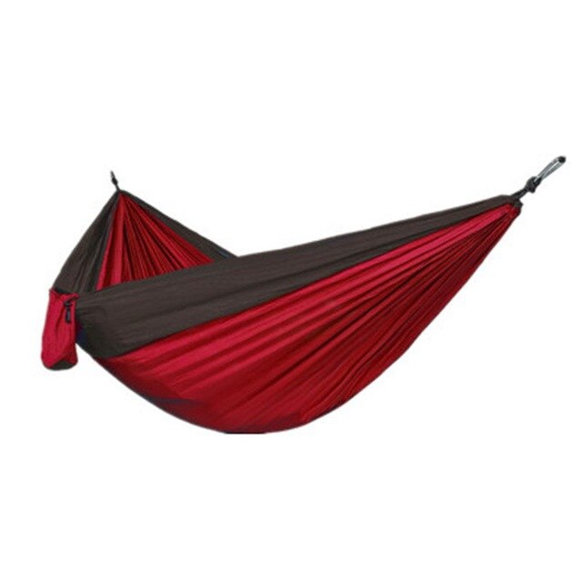270x140cm Picnic Camp Tent Nylon Camping Hanging Hammock Outdoor Swing Camping Hiking Rest Bed Survival Supplies: Red spelled black