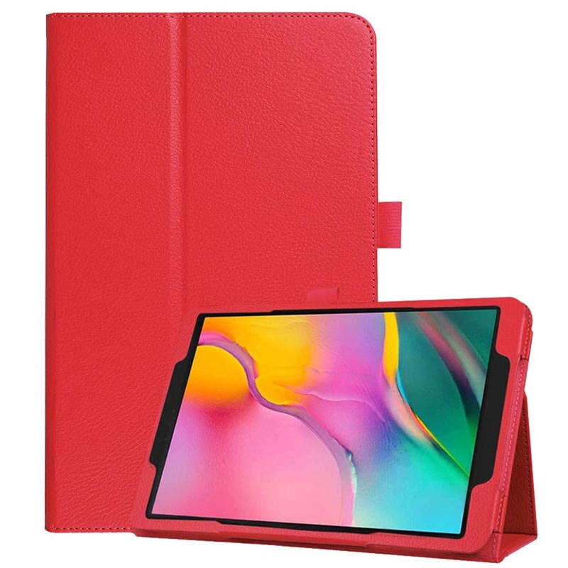 For Samsung Galaxy Tab A 10.1 Case PU Leather Magnetic Flip Cover For Samsung Galaxy Tab A 10.1'' SM-T510 / SM-T515 Tablet: Red