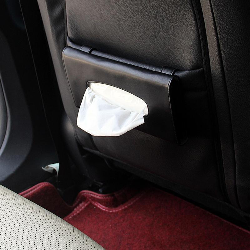 Car Sunshade Paper Towel Bag Car Carton Tissue Box Shade Paper Towel Box Multifunctional Home Car Hanging Leather Seat Bag