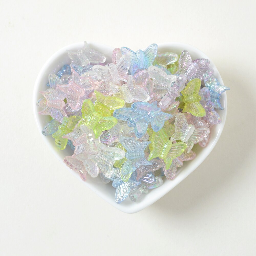IYOE – mélange de perles papillon AB en cristal acrylique, perles d'espacement amples pour la fabrication de bijoux, épingle à cheveux, accessoires de bricolage faits à la main
