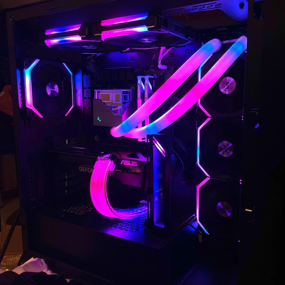 JUMPEAK Flexible 5V ARGB LED Tube néon bande lumineuse housse pour PC de jeu 120 240 360 AIO CPU eau liquide refroidisseur Modding