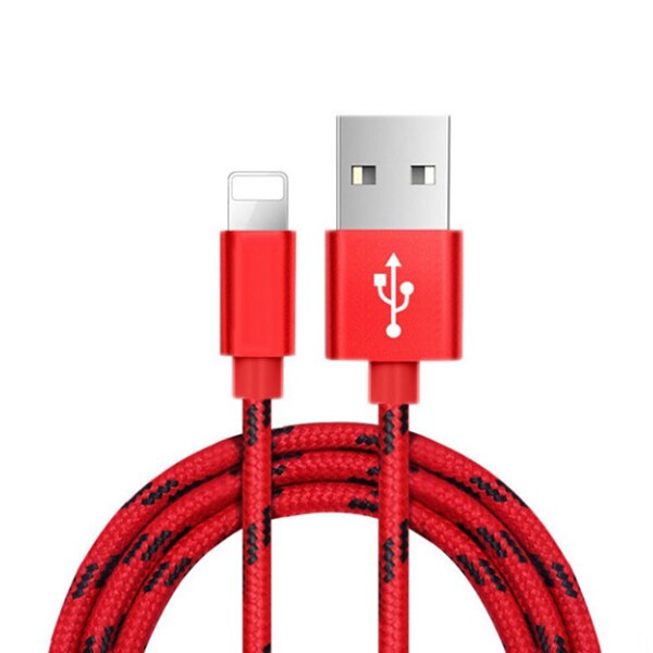 NOHON Nylon USB Lade Datenkabel Für Apple Für iPhone X 7 6 8 6S 5S Plus XS MAX XR Für iPad Mini 8 Pin Schnelle Lade Kabel 2M: Rot / 1m