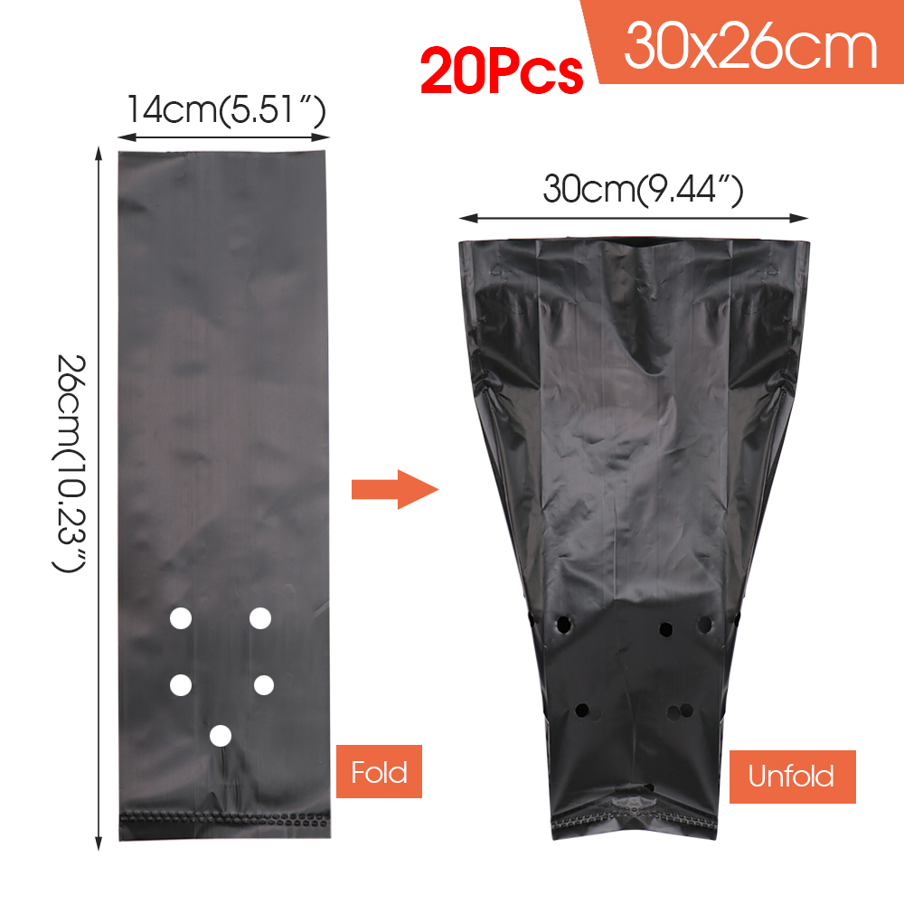 Bolsa gruesa para plantar plántulas de PE, maceta de cultivo de plantas de vivero transpirable negra para contenedor de trasplante de árboles de huerto de jardín: Borgoña