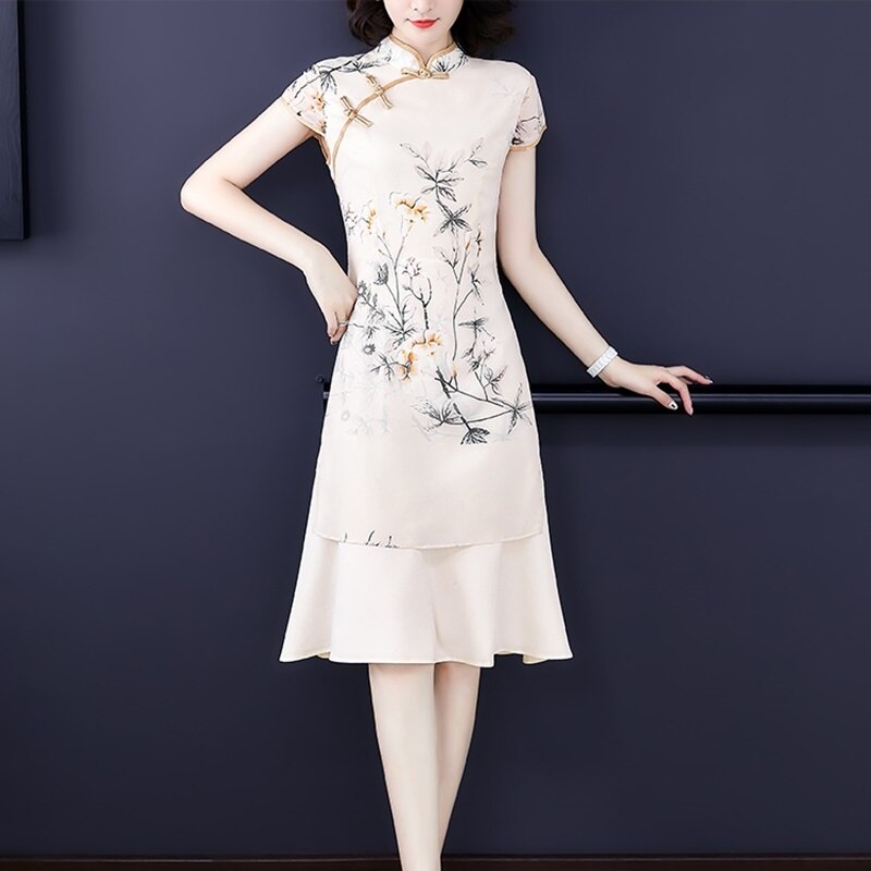 Vestido chino moderno Qipao vestido Qipao Vietnam vestido tradicional Cheongsam vestido Oriental 10121