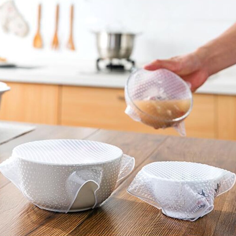 Reusable Silicone Wrap Seal Food Fresh Keeping Wrap Lid Cover Stretch Vacuum Food Wrap Bowl Cover Home Kitchen Tools