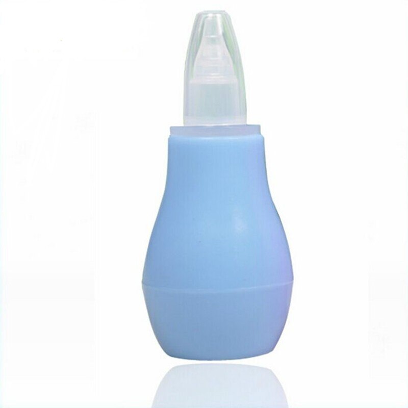 Newborn Silicone Baby Safely Nose Aspirator Toddler Nose Cleaner Infant Snot Vacuum Sucker Soft Tip Cleaner Baby Care Products: Blue