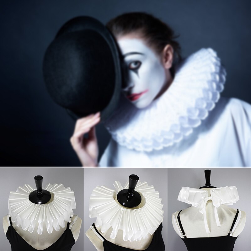 Renaissance Elizabethan Ruffled Collar Neck Ruffle Women Victorian Costume Halloween Cosplay Accessories FOU99