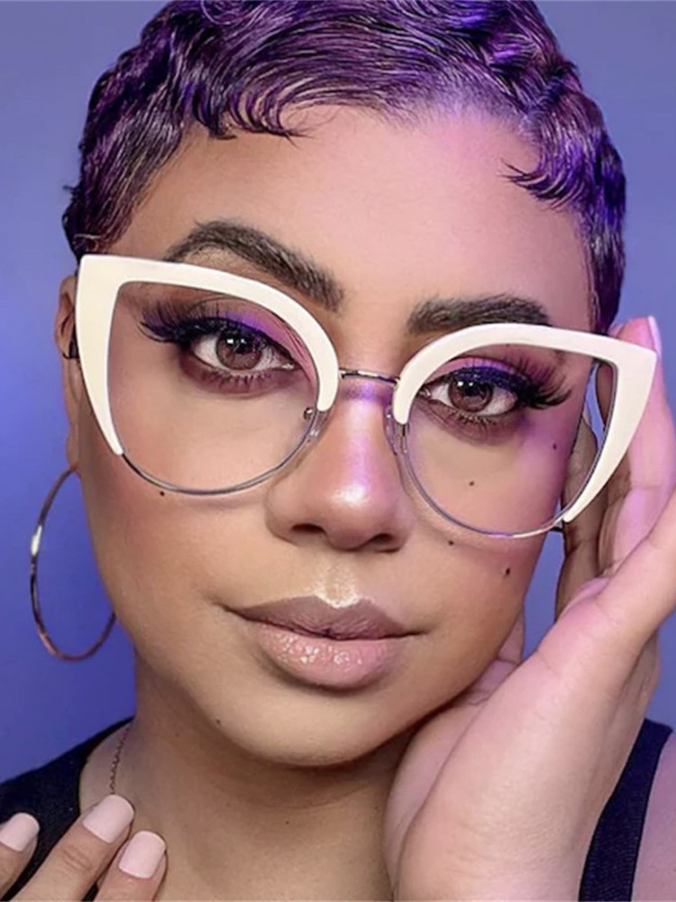 Gafas de medio Marco de ojo de gato de , montura de gran tamaño, antiluz azul, tendencia Retro, 2023, novedad de 2023