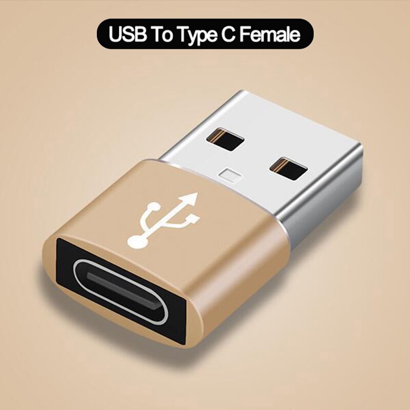 2IN1 cavo Micro usb maschio a USB femmina per telefono cellulare tipo C a connettore USB adattatore OTG convertitore in lega di alluminio in movimento: USB-Type C Gold