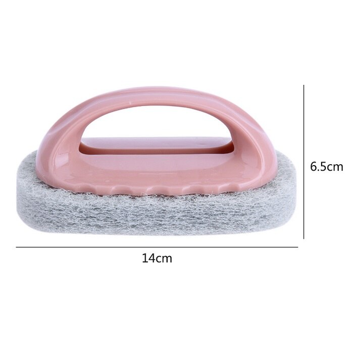 1PC Handige Magic Spons Gum Bad Borstel Tegels Borstel Wassen Pot Schoon Borstel Spons Badkamer Accessoires Keuken Reinigingsborstel: Roze