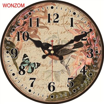 Grote Houten Wandklok Stille Woonkamer Muur Decor Saat Home Decoratie Muur Horloges Vogel Uil Reloj De Pared: 12958 / 6inch(15cm)