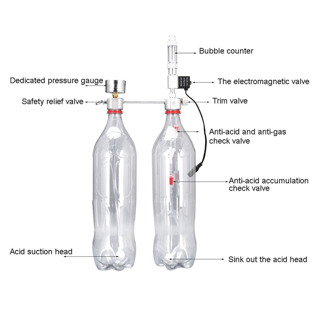 Aquarium Diy CO2 Generator Systeem Kit Bubble Counter Diffuser Met Magneetventiel CO2 Generator Voor Waterplanten Aquarium