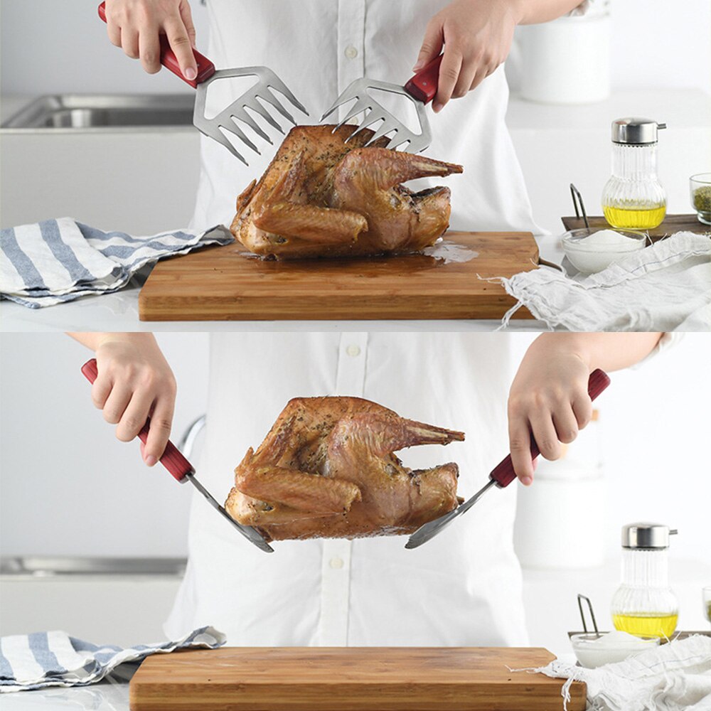 2PCS BBQ Accessories Meat Shredder Strong Pulled Pork Puller BBQ Fork Bear Claw Fruit Vegetable Slicer Cutters Cooking Tools