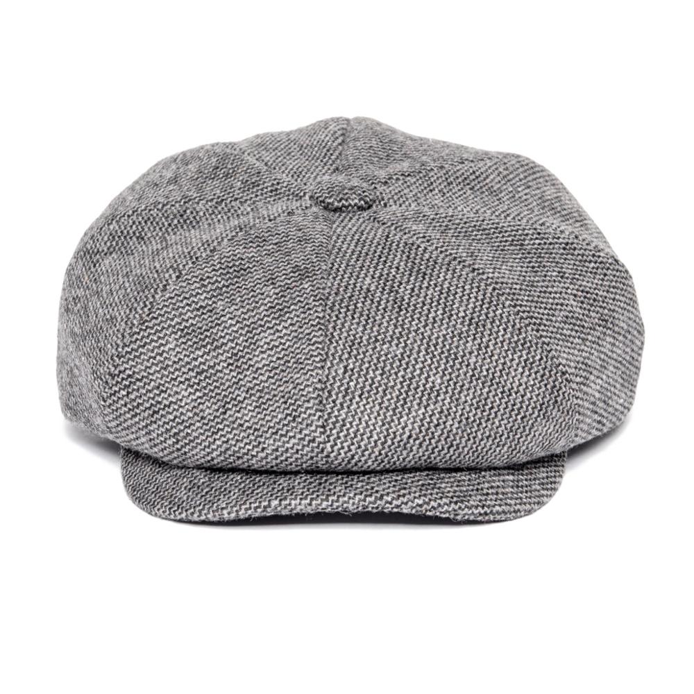 FEINION-casquette Newsboy grande taille, chapeau de conducteur, 50%, laine Tweed, casquettes plates, chevrons, chapeau pour hommes et femmes, 068