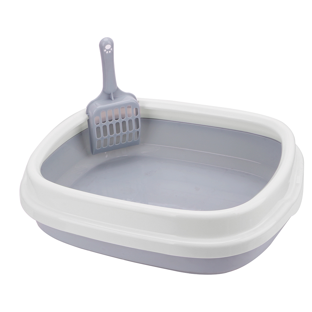 1 Set Anti-Splash Hond Wc Huisdier Wc Ondersteek Kat Hond Lade Met Scoop Uitwerpselen Training Zand Kattenbak kattenbak: Grijs