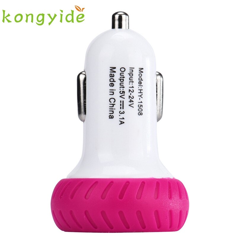 Bil-styling kongyide mini dual 2 port 12v usb auto i bil oplader adapter adapter opladning  td23