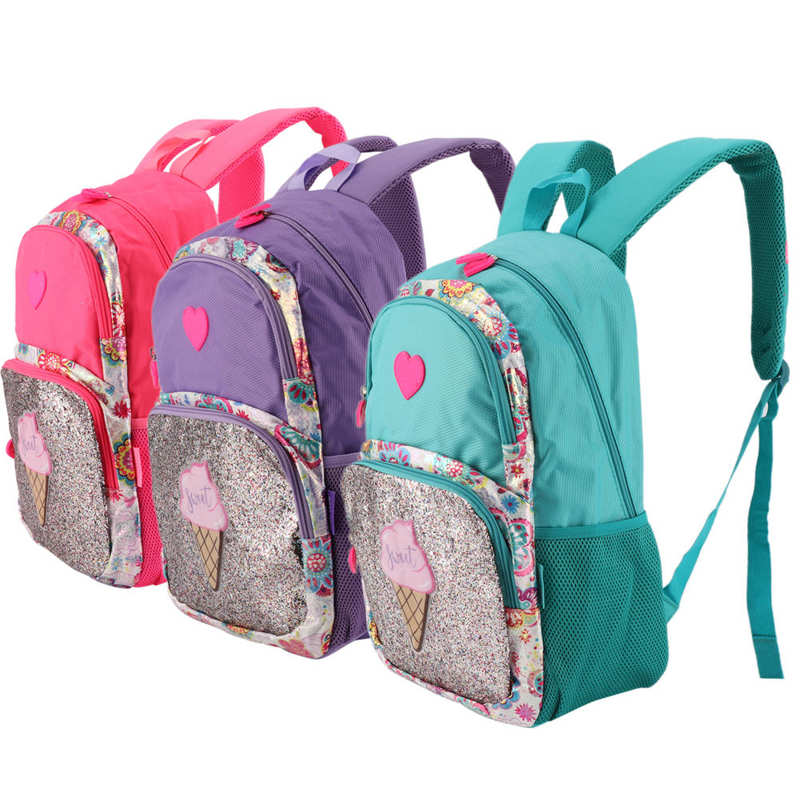 Verstelbare Loopstoeltje Shining Pailletten School Rugzak Ijs Patroon Peuter Baby Kinderen Rugzak Veiligheid Band