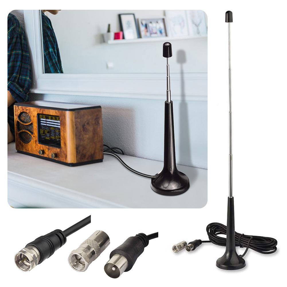 DAB FM Antennas with 3 Adapter Indoor FM Radio Antennas 75 Ohm DAB Radio Replacement Antenna for Household Digital FM Radio