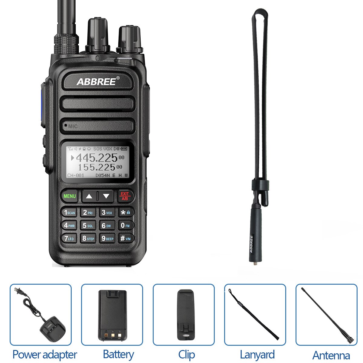 ABBREE-walkie-talkie AR-830, banda de aire de 136-520MHz, frecuencia de copia inalámbrica, soporte tipo C, Radio bidireccional Amateur