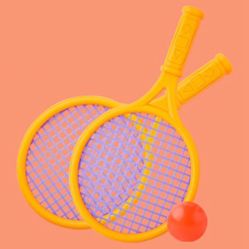 Criança mini raquete de tênis esporte treinamento plástico tênis raquetes badminton com bola crianças escola praia oval brinquedos