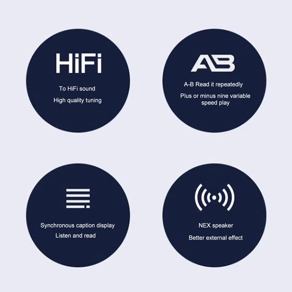 MP3 MP4 Player Full Touch Screen Lossless Music Player Bluetooth-Compatible HiFi MP4 Walkman with Speaker FM/E-book/Recorder