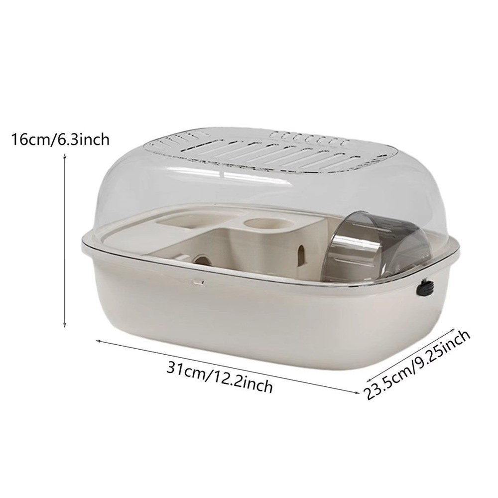 Jaula para hámster de doble capa, gran espacio, transpirable, transportador de animales pequeños, caja de transporte para mascotas Visible translúcida, uso en exteriores