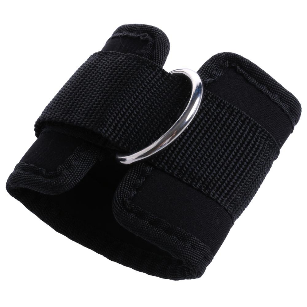 Ankle Strap D-ring Multi Gym Cable Attachment Thigh Leg Pulley Weight Lifting 1Pc: Black