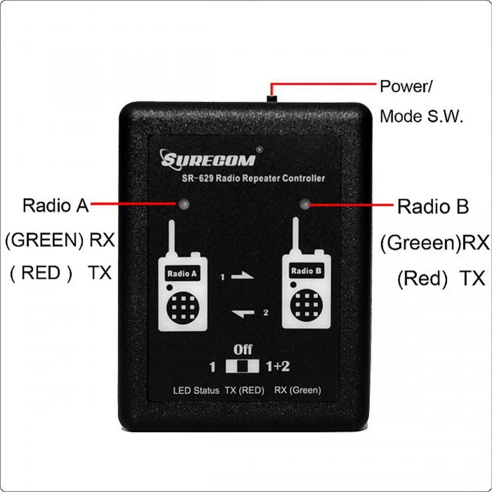 Surecom SR-629 Duplex Repeater Controller Cross Band SR629 voor Walkie talkie Walkie talkie Relais Controller Relais Doos