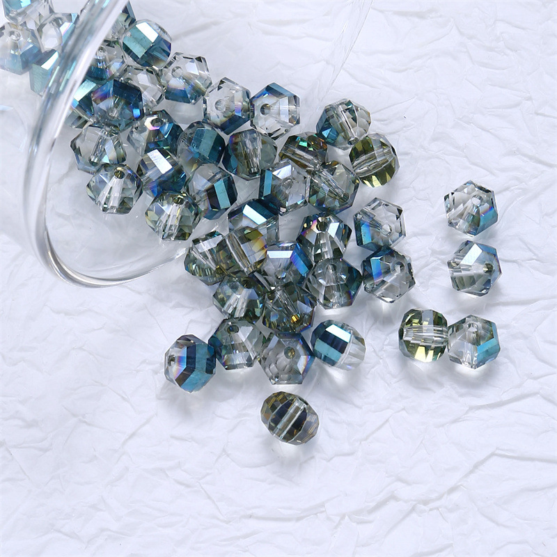 20 piezas cuentas de cristal redondas de Austria de 8mm, cuentas de vidrio facetadas de Color AB, cuentas espaciadoras sueltas para fabricación de joyería, collar de pulsera DIY