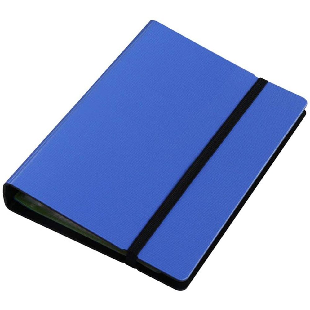 Blue Business Card Holder Book, Name Card Organizer Book with Five Color Index Tabs, 180 cards