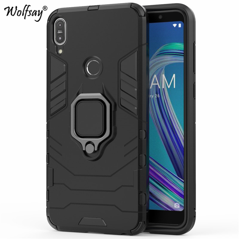 ZB602KL Für Asus Zenfone Max Profi ZB602KL fallen Stoßfest Ständer Halfter Telefon fallen Für Asus Zenfone Max Profi (M1) ZB602KL Stoßstange: dunkel Schwarz