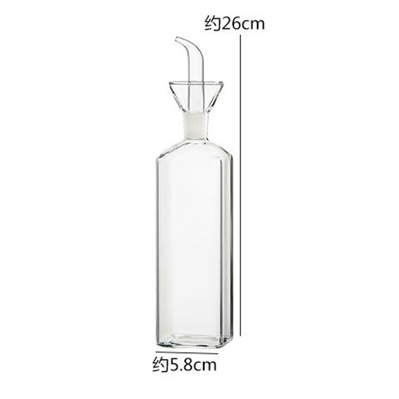 High Borosilicate Oil Bottle Vinegar Glass Oil Pot Household Leak-proof Mixing Bottle Bottle Kitchen Soy Pot Oil Tank: 500ml