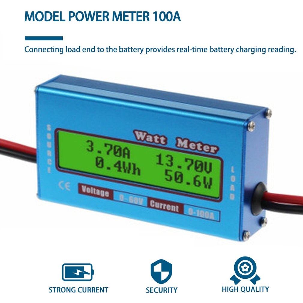 Digital Monitor LCD Watt Meter 60V/100A DC Ammeter High Accuracy RC Battery Amp Analyzer Tool Power Energy Watt Meter