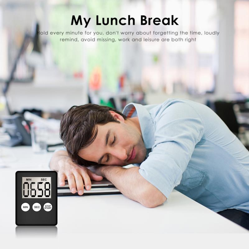 1pcs LCD Digital Screen Square Kitchen Timer Count Up Study Work Sport Timer Alarm Magnet Clock Temporizador Outdoor Timer