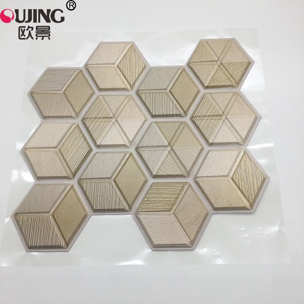 Carreaux muraux autocollants muraux 3D hexagonaux, 30x30cm x 1 pièce, Stickers muraux en PVC, pour cuisine, salle de bains, ligne artistique, décoration pour la maison